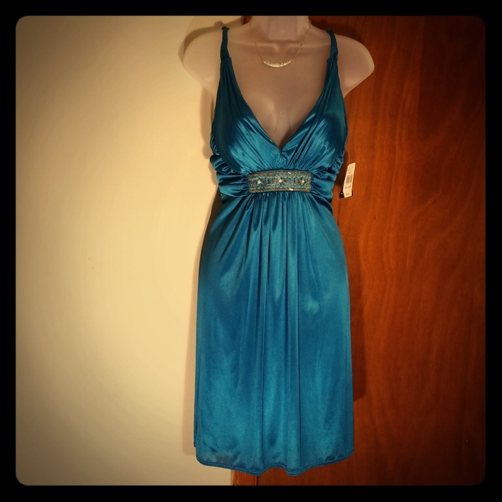 Teal cocktail dress